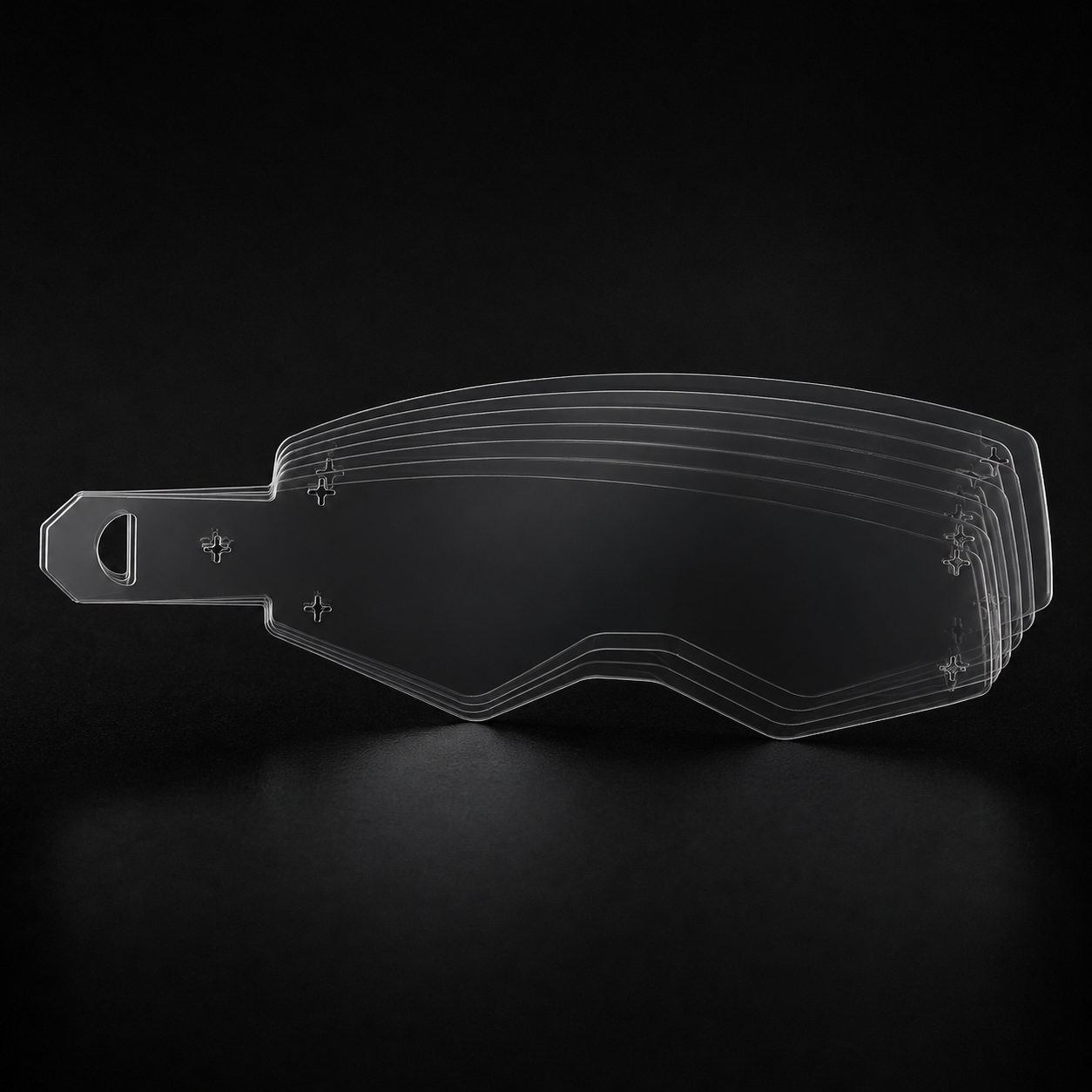 Paquete de 10 tear-offs para gafas Rays Goggles, protectores transparentes para mejorar la visión y la protección en deportes.