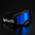 Gafas de buceo Rays Venture con lentes de vidrio y marco negro, diseñadas para natación y deportes acuáticos.